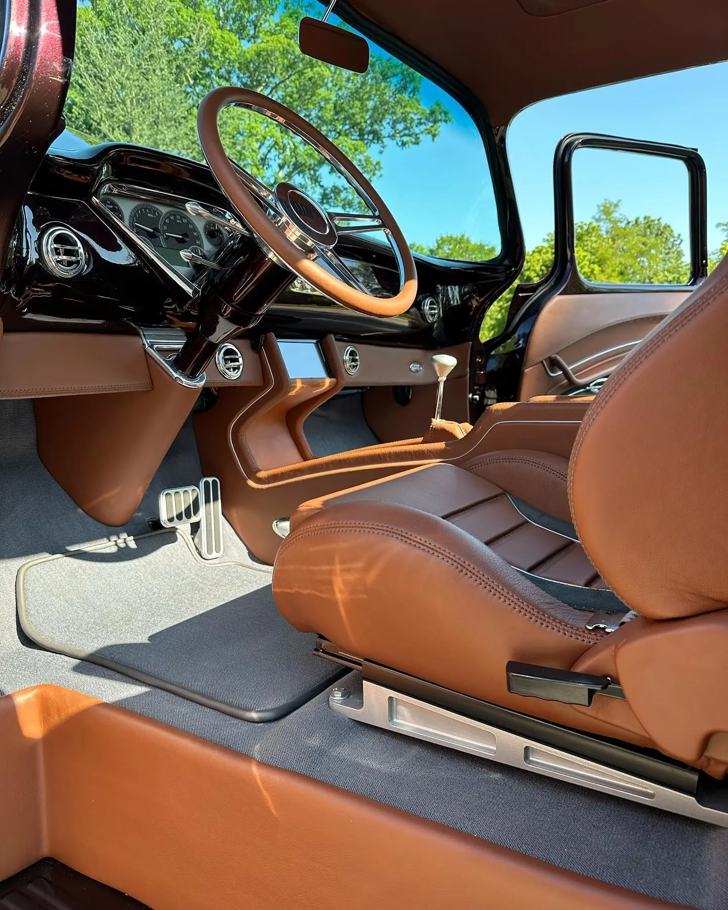 Interior of the 1955 Chevrolet pickup