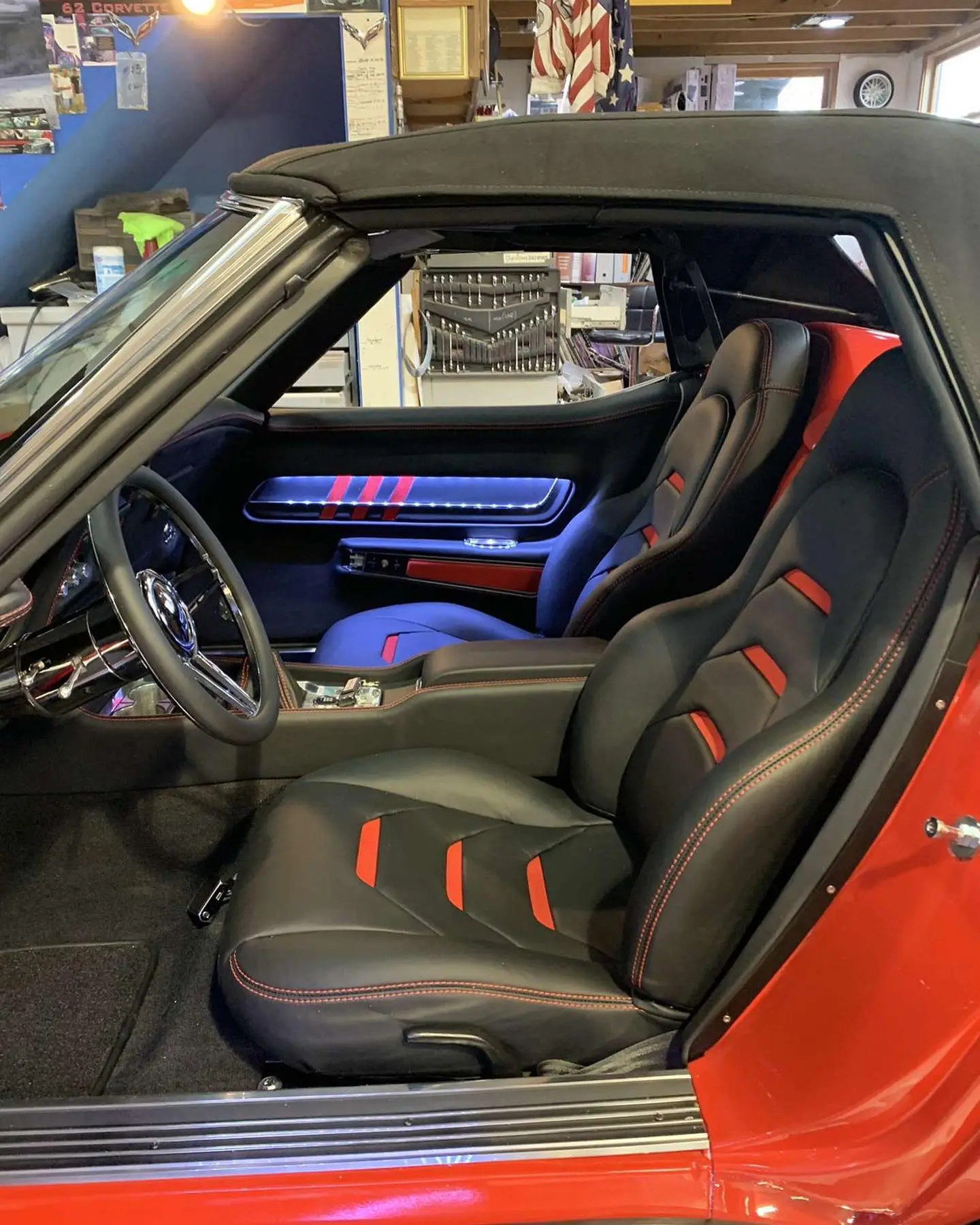 Interior of the 1973 Chevrolet Corvette convertible